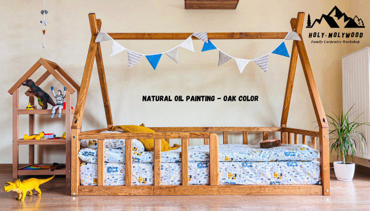 kids tipi bed  floor bed Montessori  wooden Montessori bed  Montessori style bed for toddlers  children’s tipi bed  toddler floor bed  Scandinavian kids bed  teepee bed for kids  house-shaped bed