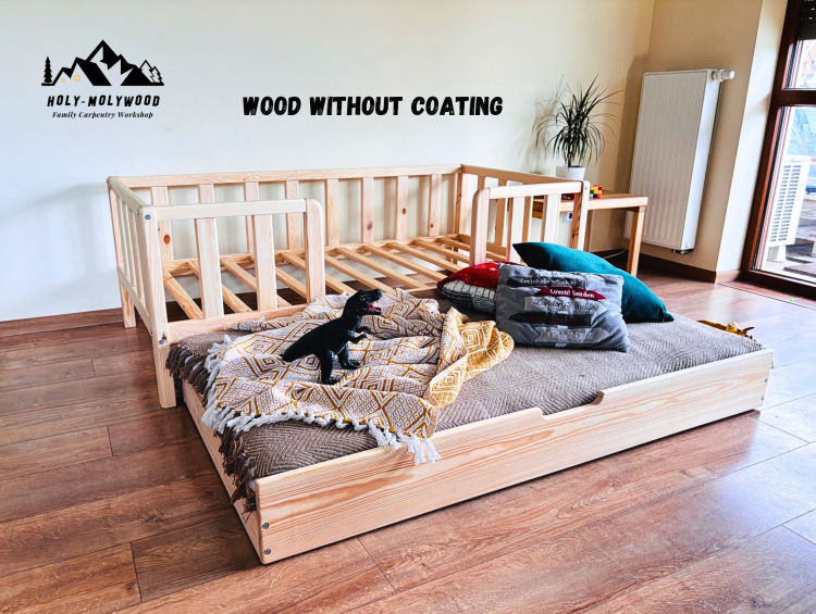 kids bed, wooden kids bed, solid pine kids bed, kids bed with trundle, trundle bed for kids, pull out trundle bed, toddler bed wooden, children’s single bed, kids bedroom bed, Montessori kids bed, wooden toddler bed, pine wood bed