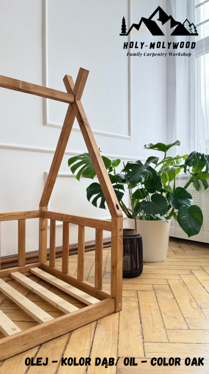łóżko wigwam tipi dziecięce łóżko domek dla dziecka  Montessori  łóżko podłogowe dla dziecka  drewniane w stylu Montessori  łóżko dziecięce wigwam  łóżko dla malucha Montessori  łóżko skandynawskie dziecięce  bezpieczne łóżko dla dziecka z barierką