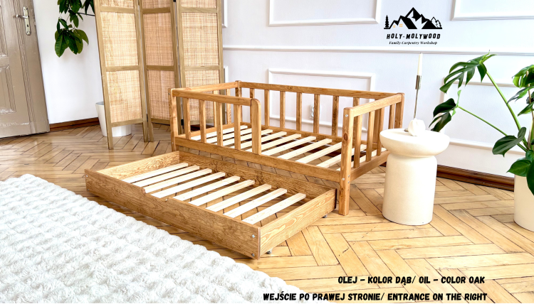 kids bed, wooden kids bed, solid pine kids bed, kids bed with trundle, trundle bed for kids, pull out trundle bed, toddler bed wooden, children’s single bed, kids bedroom bed, Montessori kids bed, wooden toddler bed, pine wood bed