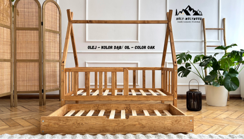łóżko z szufladą  łóżko tipi do sypialni z pojemnikiem  dziecięce z szufladą z miejscem na pościel  łóżko drewniane z szufladą bed with drawer  storage bed for bedroom  kids bed with storage  wooden bed with drawer  single bed with underbed drawer