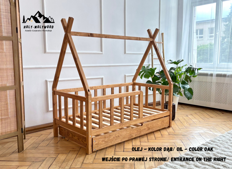 łóżko z szufladą  łóżko tipi do sypialni z pojemnikiem  dziecięce z szufladą  łóżko z miejscem na pościel  łóżko drewniane z szufladą bed with drawer  storage bed for bedroom  kids bed with storage  wooden bed with drawer  single bed with underbed drawer