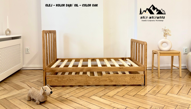 łóżko dziecięce drewniane, łóżko dziecięce z szufladą, łóżko dla dziecka 90x200, łóżko dziecięce sosnowe, łóżko pojedyncze dziecięce, łóżko z wysuwaną szufladą, łóżko do pokoju dziecięcego, łóżko dziecięce skandynawskie