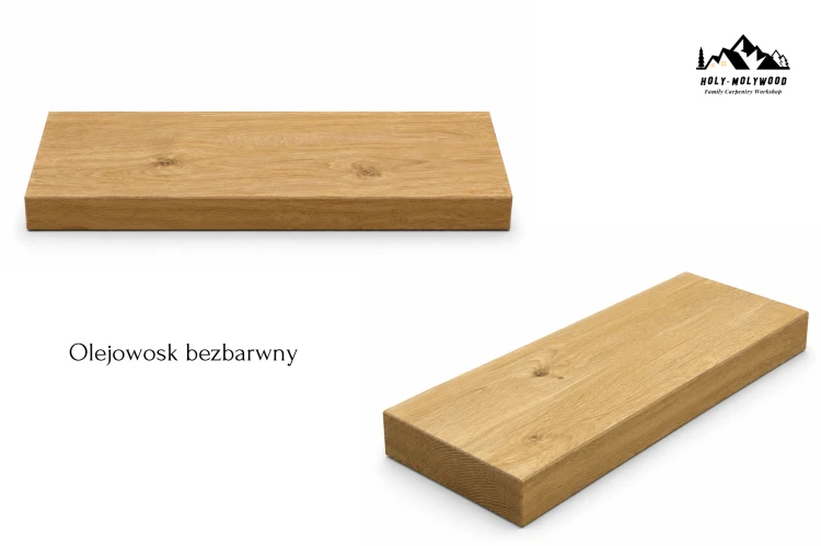 Półka dębowa wisząca na ścianę z niewidocznym mocowaniem. Solidna półka z naturalnego drewna do salonu, sypialni lub kuchni. Doskonała na książki, rośliny i dekoracje. Styl minimalistyczny i naturalny dąb.